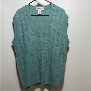 Grand Slam Green V-Neck Textured Sweater